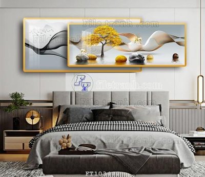 File in trần File tranh hiện đại pha lê gương FT103447 (bản gốc) mây trời