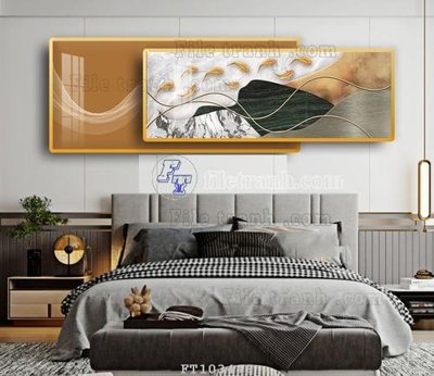 File in trần File tranh hiện đại pha lê gương FT103449 (bản gốc) hoa văn