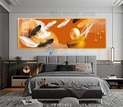 File gốc File tranh hiện đại pha lê gương FT103452 (in lụa) tranh mã đáo