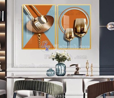 File tranh File tranh hiện đại pha lê gương FT103576 (bản gốc) in lụa 3D