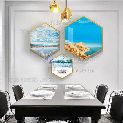 File in trần File tranh hiện đại pha lê gương FT103687 (bản gốc) bầu trời