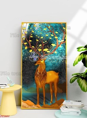 File gốc File tranh bộ hiện đại FT10497 (in lụa) họa tiết 3D