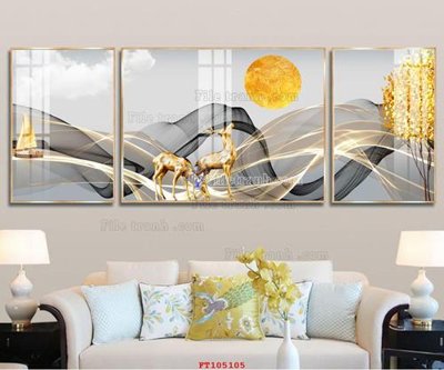 Hình ảnh file gốc in lụa File tranh hiện đại pha lê gương FT105105