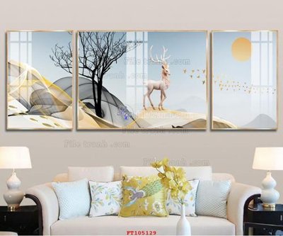 File in trần File tranh hiện đại pha lê gương FT105129 (bản gốc) 5D