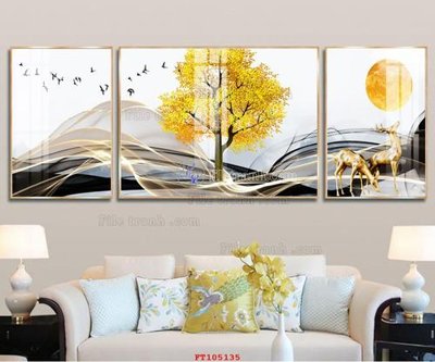 File tranh File tranh hiện đại pha lê gương FT105135 (gốc) chủ đề thiên nhiên