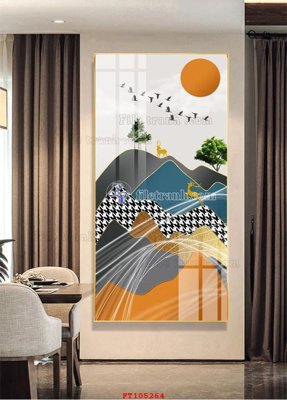 Tải file File tranh hiện đại pha lê gương FT105264 (gốc) làm file in ấn