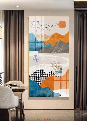 File in trần File tranh hiện đại pha lê gương FT105282 (file gốc) hoa văn 3D