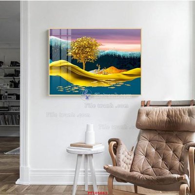 Ảnh gốc file in lụa File tranh hiện đại pha lê gương FT105663 chi tiết