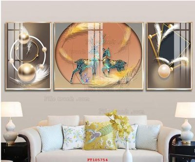 File gốc File tranh hiện đại pha lê gương FT105754 (in lụa) trang trí tường