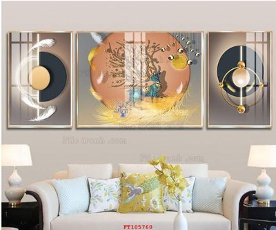 File tranh in tráng gương File tranh hiện đại pha lê gương FT105760 (siêu nét)