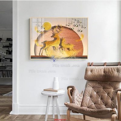 File tranh File tranh hiện đại pha lê gương FT105797 (file gốc) chủ đề phong thủy