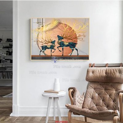 File in trần File tranh hiện đại pha lê gương FT105802 (bản gốc) mây trời