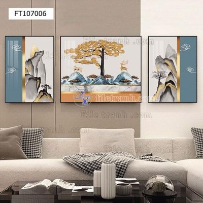 File tranh File tranh hiện đại pha lê gương FT107006 (ảnh gốc) in trần 3D