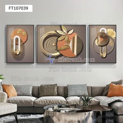 Download file gốc File tranh hiện đại pha lê gương FT107039 (in lụa) hoa lá