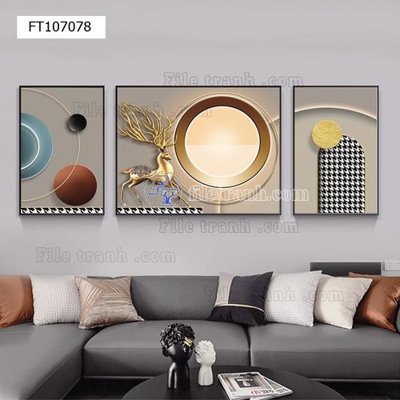 File in trần File tranh hiện đại pha lê gương FT107078 (bản gốc) 5D