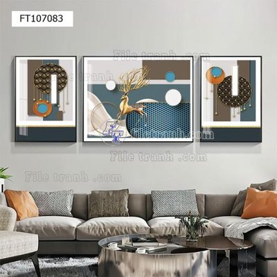 File tranh File tranh hiện đại pha lê gương FT107083 (gốc) chủ đề động vật