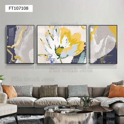 Hình ảnh file gốc File tranh hiện đại pha lê gương FT107108 cho in UV