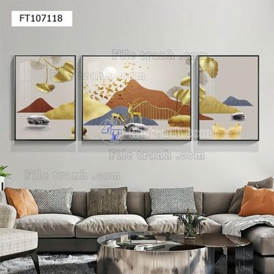 File gốc File tranh hiện đại pha lê gương FT107118 (cho in ấn) độc quyền
