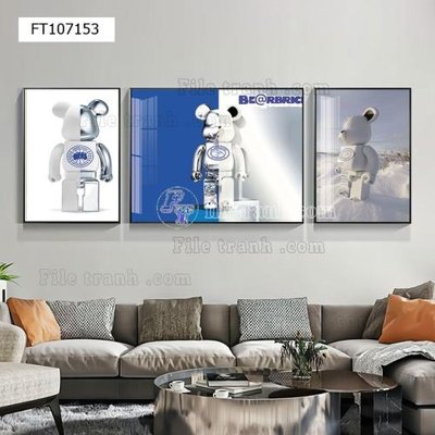 File gốc File tranh hiện đại pha lê gương FT107153 (in lụa) tranh mã đáo