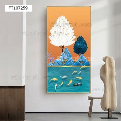 File PSD File tranh hiện đại pha lê gương FT107259 (bản gốc) đã tách nền