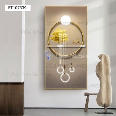 File PSD File tranh hiện đại pha lê gương FT107339 (bản gốc) cho nhà in