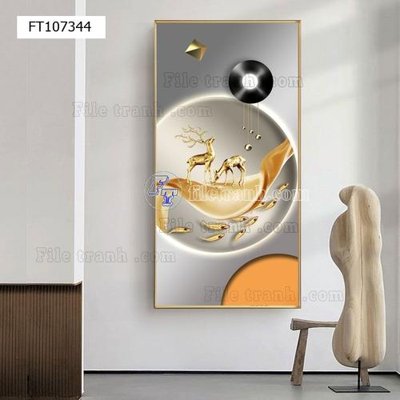 File in trần File tranh hiện đại pha lê gương FT107344 (bản gốc) 5D