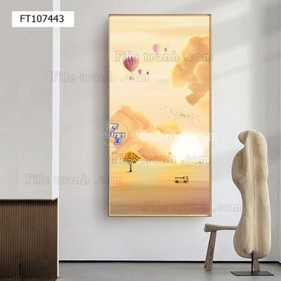 File gốc in mica File tranh hiện đại pha lê gương FT107443 chất lượng