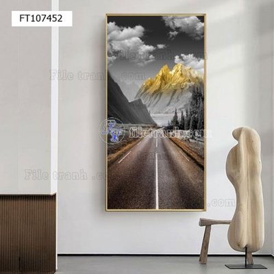 File in lụa File tranh hiện đại pha lê gương FT107452 (hoa văn) File tranh hiện đại pha lê gương FT107452