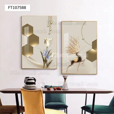 Hình ảnh gốc File tranh hiện đại pha lê gương FT107588 (để in khổ lớn)