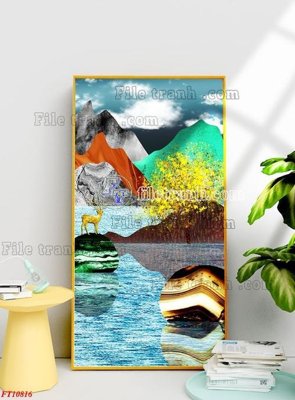 File gốc File tranh bộ hiện đại FT2836816 (in mica) cắt laser