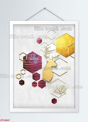 File gốc File tranh bộ hiện đại FT3115847 (in mica) làm quà tặng