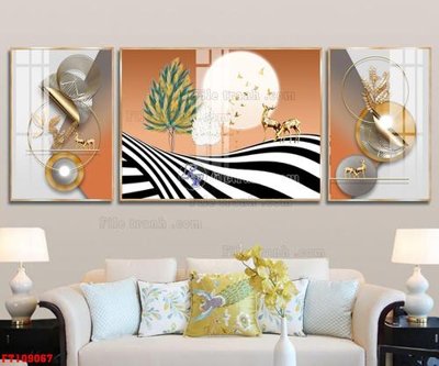 File gốc in mica File tranh hiện đại pha lê gương FT109067 chất lượng