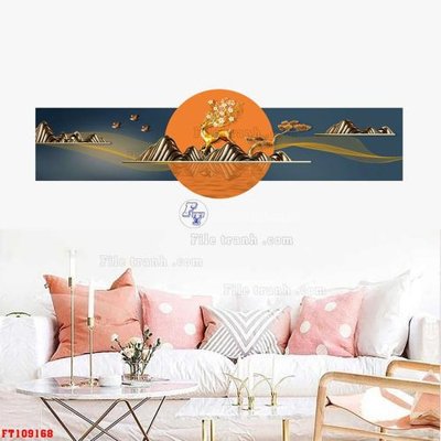 File in mica File tranh hiện đại pha lê gương FT109168 (bản gốc) làm vách ngăn