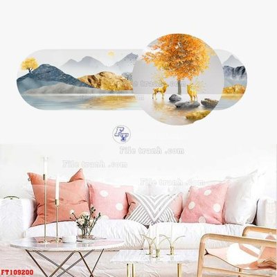 File tranh File tranh hiện đại pha lê gương FT109200 (bản gốc) in canvas