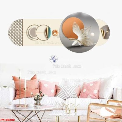 File tranh gốc in trần nhà File tranh hiện đại pha lê gương FT109202 3D