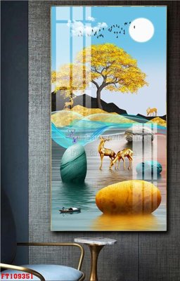 File gốc File tranh hiện đại pha lê gương FT109351 (in mica) cắt laser