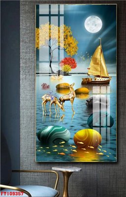 File gốc File tranh hiện đại pha lê gương FT109357 (cho in UV) siêu nét