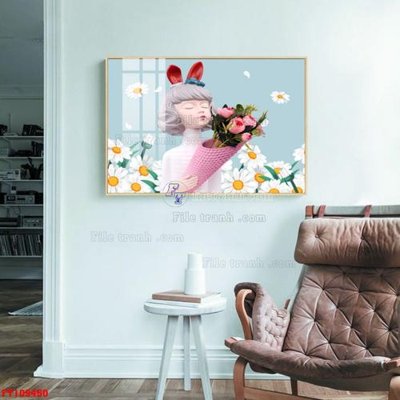 File PSD File tranh hiện đại pha lê gương FT109450 (bản gốc) đã tách nền