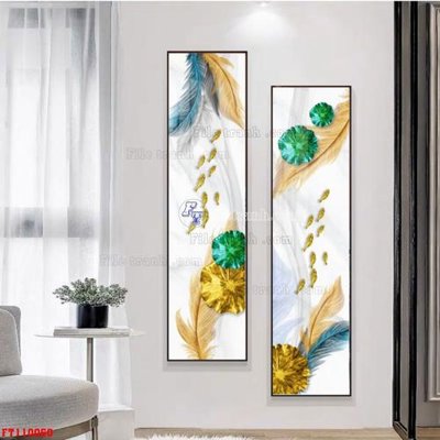 File in lụa File tranh hiện đại pha lê gương FT110060 (tân cổ điển) File tranh hiện đại pha lê gương FT110060