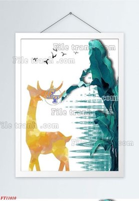 File in mica File tranh bộ hiện đại FT11010 (bản gốc) làm vách ngăn