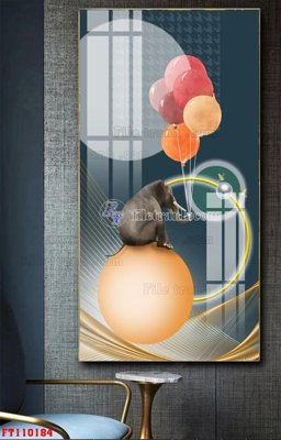 File tranh File tranh hiện đại pha lê gương FT110184 (bản gốc) treo quán cafe