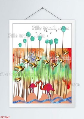 File tranh File tranh bộ hiện đại FT11042 (gốc) chủ đề động vật