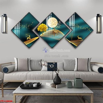 File gốc in mica File tranh hiện đại pha lê gương FT110434 chất lượng