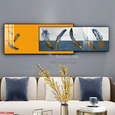 File in trần File tranh hiện đại pha lê gương FT110488 (bản gốc) hoa văn