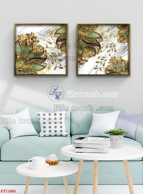 File tranh File tranh bộ hiện đại FT11088 (bản gốc) in lụa dán tường