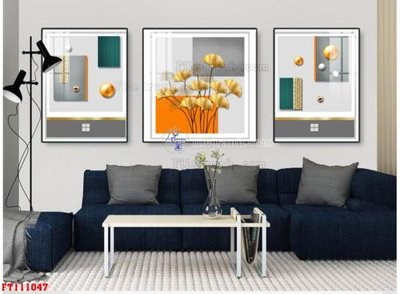 Hình ảnh file gốc in trần nhà File tranh hiện đại pha lê gương FT111047