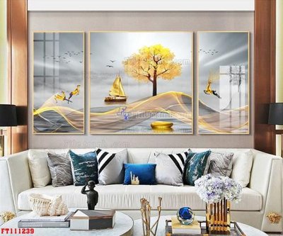 File in trần File tranh hiện đại pha lê gương FT111239 (bản gốc 3D) sống động