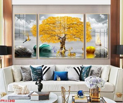 File tranh File tranh hiện đại pha lê gương FT111242 (gốc) phong cách tối giản
