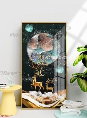 Hình ảnh file gốc in trần nhà File tranh bộ hiện đại FT11129