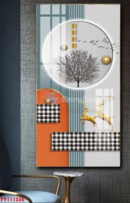 File tranh File tranh hiện đại pha lê gương FT111335 (bản gốc) treo phòng ăn